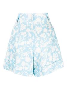 Bambah Arielle Cairo floral-print linen shorts - Blauw