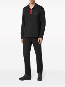 Billionaire crest-embroidered cotton polo shirt - Zwart