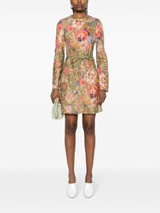 Zimmermann August floral-print linen minidress - Groen