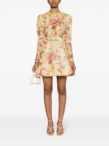 Zimmermann Hibiscus floral-print pleated minidress - Blauw