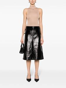 Courrèges Midi-rok met geborduurd logo - Zwart