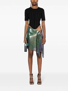 MANURI sequined asymmetric miniskirt - Groen