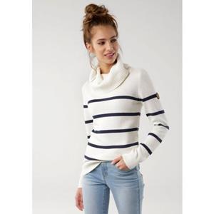 KangaROOS Rollkragenpullover, in lässiger Form mit Kontraststreifen
