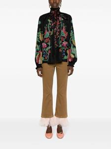 ladoublej La DoubleJ Jeans met veren afwerking - Bruin