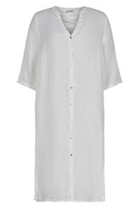 IN FRONT LINO LONG SHIRT DRESS 15046 010 (White 010)