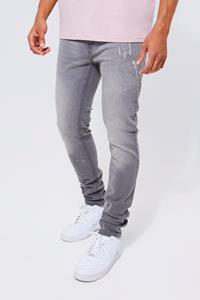 Boohoo Stacked Stretch Skinny Jeans, Grey