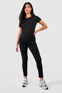 Boohoo Zwangerschaps Skinny Jeans, Black