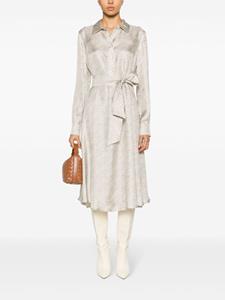 Kiton Blousejurk met abstracte print - Bruin