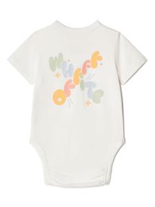 off-whitekids Off-White Kids Katoenen romper en slabbetje set met logoprint - Wit