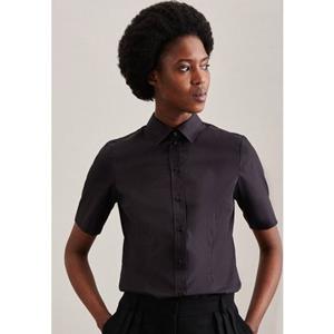 seidensticker Hemdbluse "Schwarze Rose", Kurzarm Kragen Uni