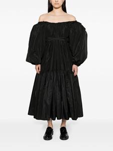 Patou Off-shoulder midi-jurk - Zwart