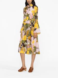 ladoublej La DoubleJ Midi-jurk met bloemenprint - Roze