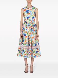 Carolina Herrera floral-print cotton dress - Blauw