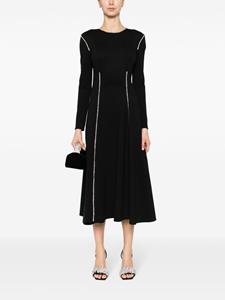 NISSA crystal-embellished long-sleeves dress - Zwart