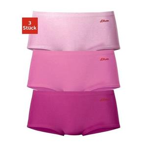 S.Oliver RED LABEL Beachwear Hipster elastische katoenkwaliteit (set, 3 stuks)