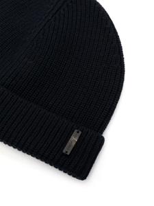 Corneliani Ribgebreide muts van scheerwol - Blauw