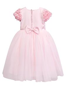 Sarah Louise pleated ruffled belted gown dress - Roze