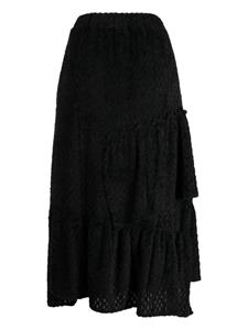 Tout a coup tiered A-line midi skirt - Zwart