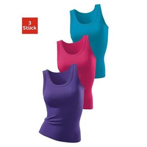 H.I.S Tanktop Zonder zijnaden van zachte ribkwaliteit van katoen (Set van 3)