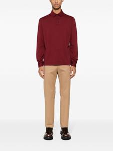 Zanone long-sleeve cotton polo shirt - Rood
