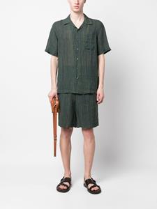 120%lino 120% Lino Linnen bermuda shorts - Blauw