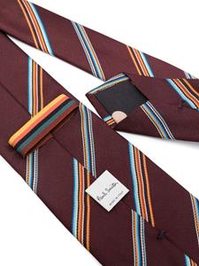 Paul Smith diagonal-stripe twill silk tie - Rood