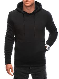Edoti - Heren Hoodie - Zwart - Capuchon - Koorden