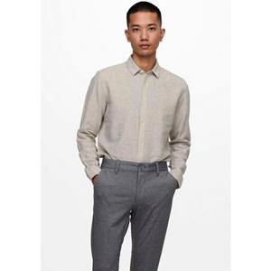 ONLY & SONS Overhemd met lange mouwen ONSCAIDEN LS SOLID LINEN SHIRT NOOS