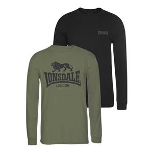 Lonsdale Langarmshirt Lonsdale Herren Langarmshirt Doppelpack Ayrshire Adult
