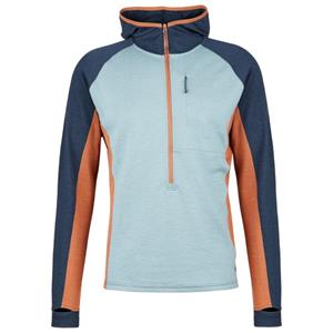 Stoic - Merino260 StadjanSt. 3/4 Zip w. Hood - Merinohoodie, turkoois