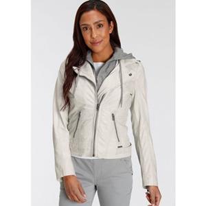 Maze Lederjacke "OT Gomera", mit Kapuze, mit Schulterklappen und Druckknöpfen