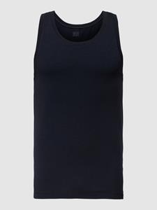 Schiesser Tanktop met geribde ronde hals, model '1 BLACK'