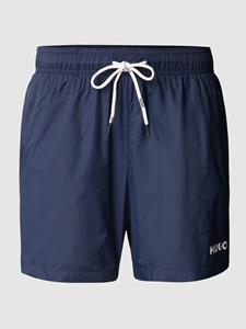 Hugo Haiti zwembroek voor heren met contrasterend logo in donkerblauw