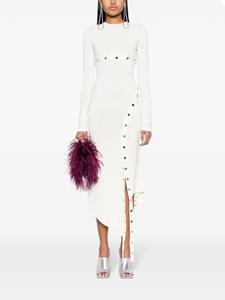 theattico The Attico Asymmetrische midi-jurk met lange mouwen - Beige