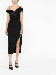 Alexander McQueen Midi-jurk met zijsplit - Zwart