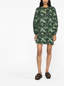 GANNI Mini-jurk met bloemenprint - Groen
