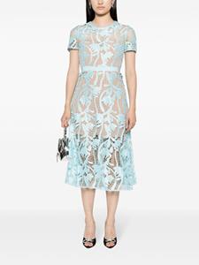 Self-Portrait Flared midi-jurk - Blauw