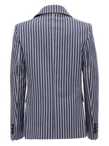 Moustache striped single-breasted blazer - Blauw