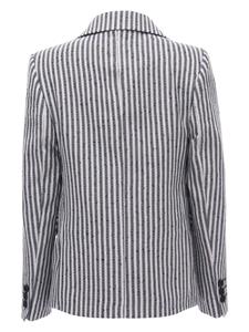 Moustache Gestreepte blazer met enkele rij knopen - Grijs
