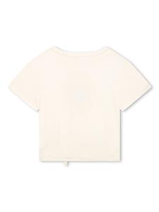 chloékids Chloé Kids T-shirt van biologisch katoen met grafische print - Wit