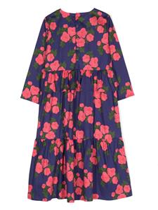 minirodini Mini Rodini Jurk van biologisch katoen met bloemenprint - Blauw