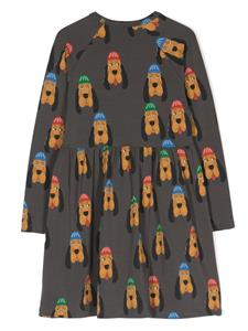 minirodini Mini Rodini Midi-jurk met lange mouwen en print - Grijs
