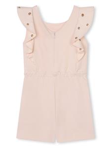 chloékids Chloé Kids Romper van biologisch katoen met ruche manchetten - Roze