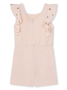 Chloé Kids ruffle-cuffs organic cotton playsuit - Roze