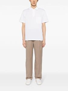 Brioni logo-tag cotton polo shirt - Wit