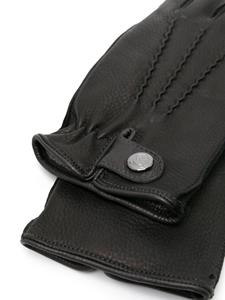 Corneliani wrist-strap leather gloves - Zwart