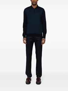Corneliani Broek van scheerwol met toelopende pijpen - Blauw