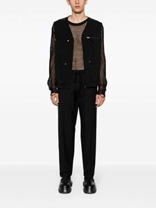 mm6maisonmargiela MM6 Maison Margiela Broek met trekkoord en toelopende pijpen - Zwart