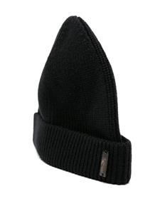 Corneliani ribbed virgin wool beanie - Zwart