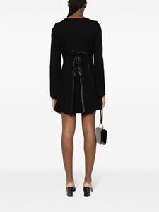 inverted-pleat short dress - Zwart
